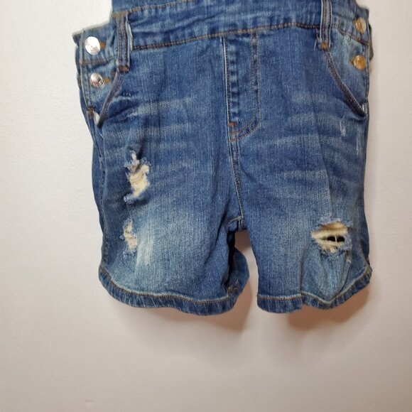 Almost Famous Shortall Size 9 Overalls Women's Distressed Zipper Front - Picture 4 of 10